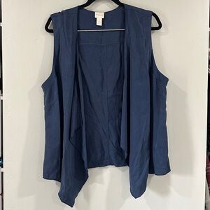 Chico's Blue Drape Vest Women's Top size 2